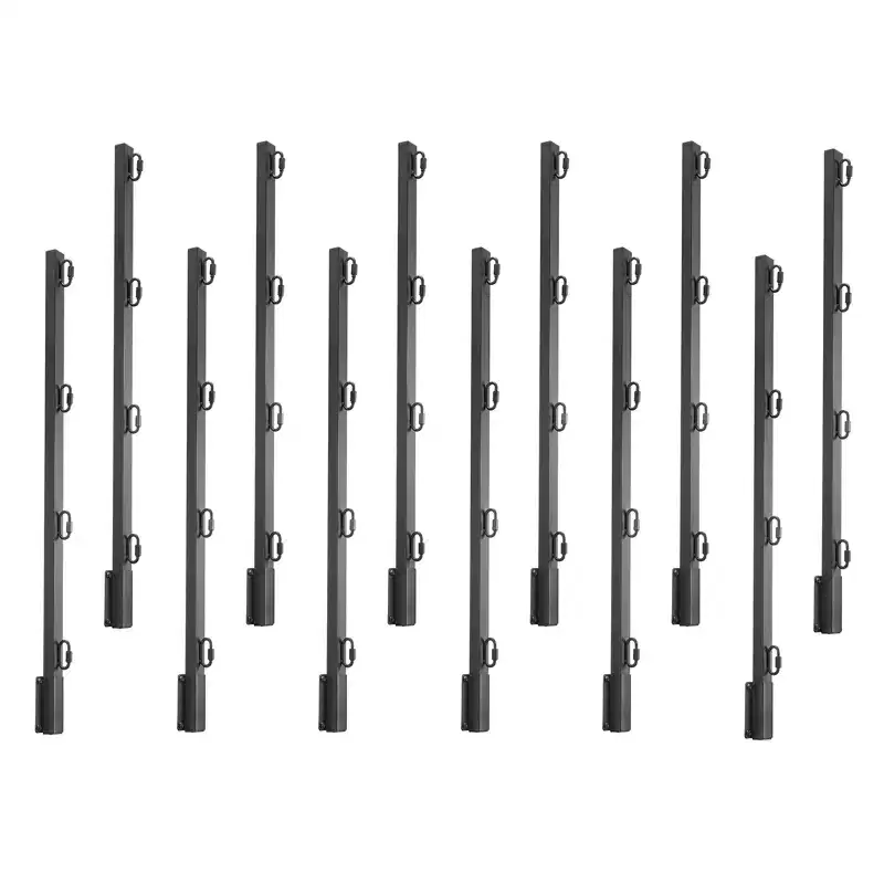 VEVOR Fence Post Extender, 12 Pcs 32.1in Barbed Wire Arm, Sturdy Steel Fence Height Extender,Flat or Surface Mounted Barbed Wire Extension Arms,Black