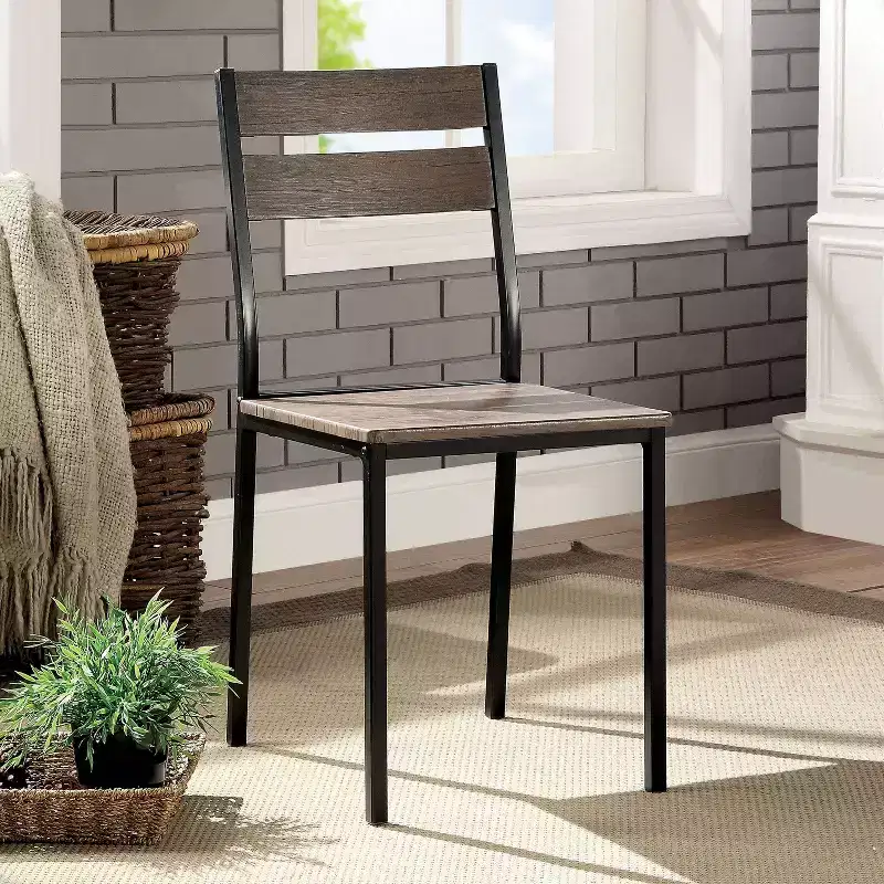 24/7 Shop At Home Set of 2 Verve Metal Dining Chair Antique Brown