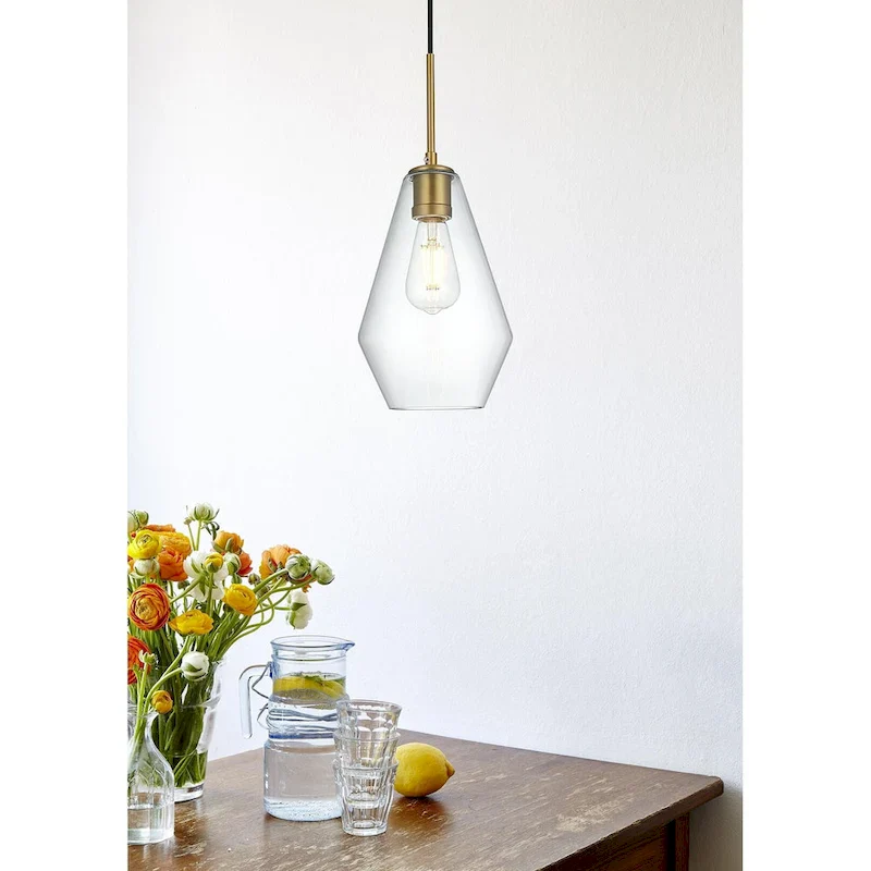 Gerald 1-light Elongated Glass Shade Hanging Pendant Light