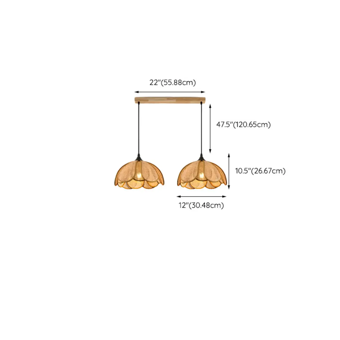 Modern Rattan Geometric Island Pendant Light