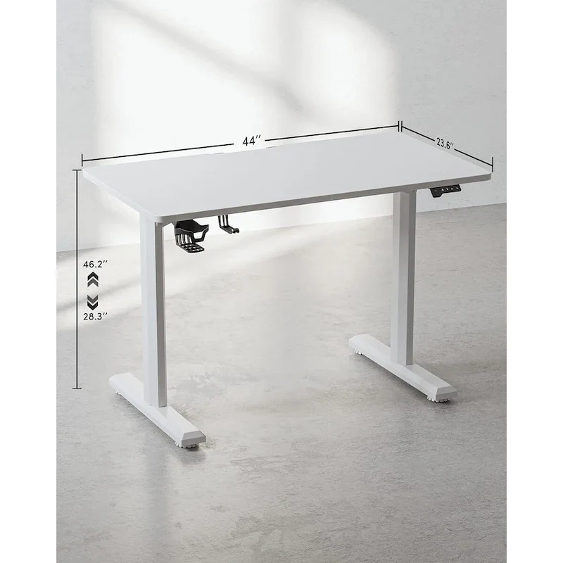 Electric Stand Up Height Adjustable Home Office Table, Sit Stand Desk with Splice Board