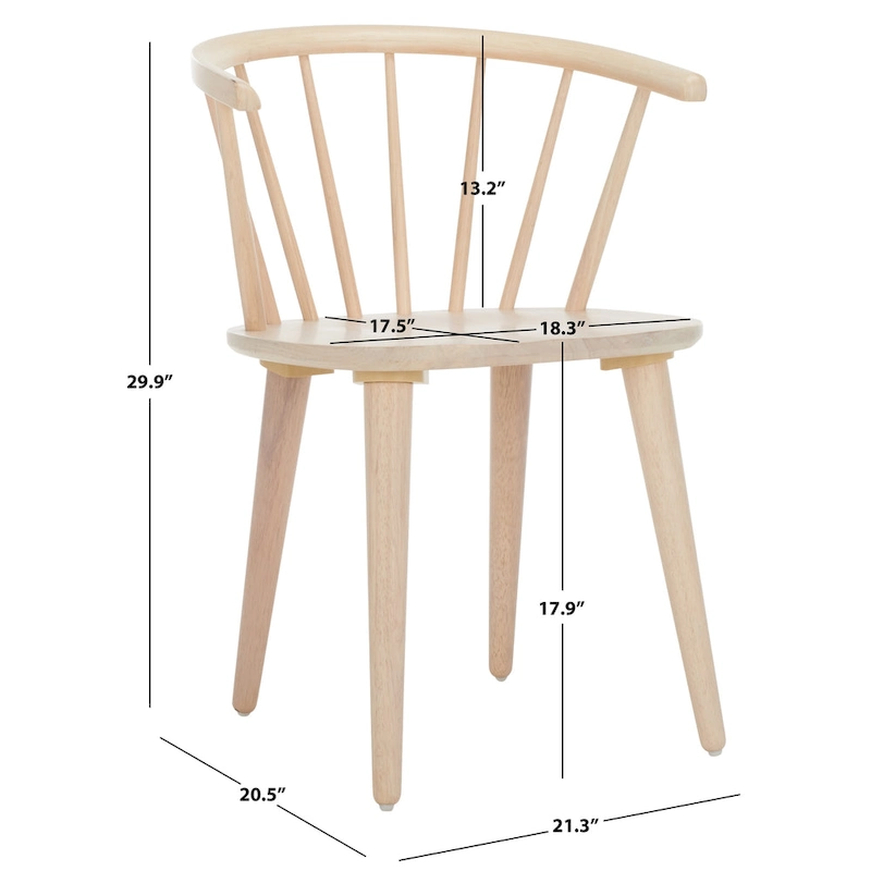 SAFAVIEH Home Blanchard 18-inch Curved Spindle Side Chair [SET of 2] - 21W x 21D x 30H