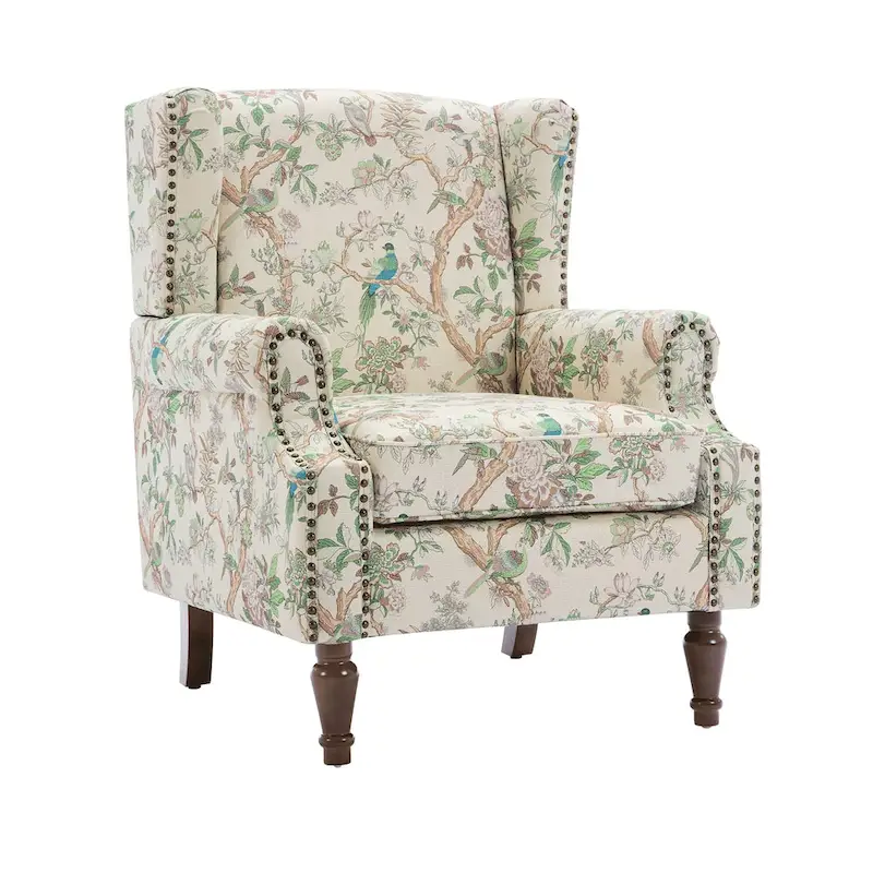 Traditional Nailhead Trim Armchair Accent Chairs Set of 2