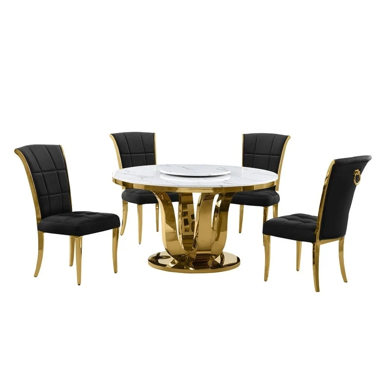 Best Quality Furniture D325-SC324-7 5 Piece Round Dining Set