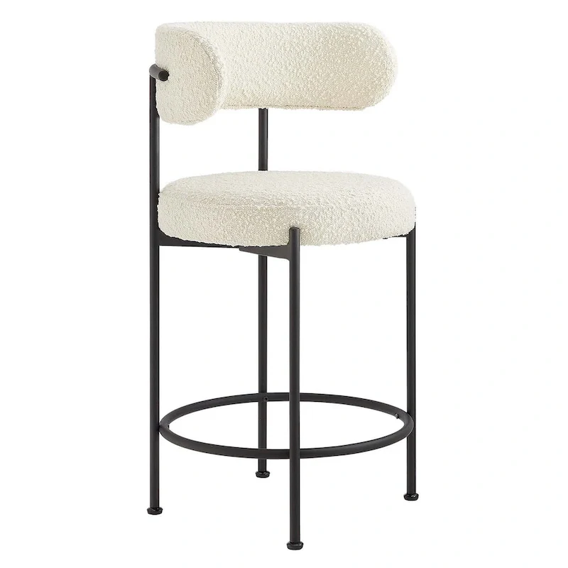 Albie Boucle Fabric Counter Stools - Set of 2