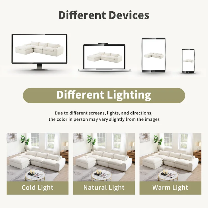 116-In Modern Chenille Sectional Sofa with High Density Foam,No Assembly Required