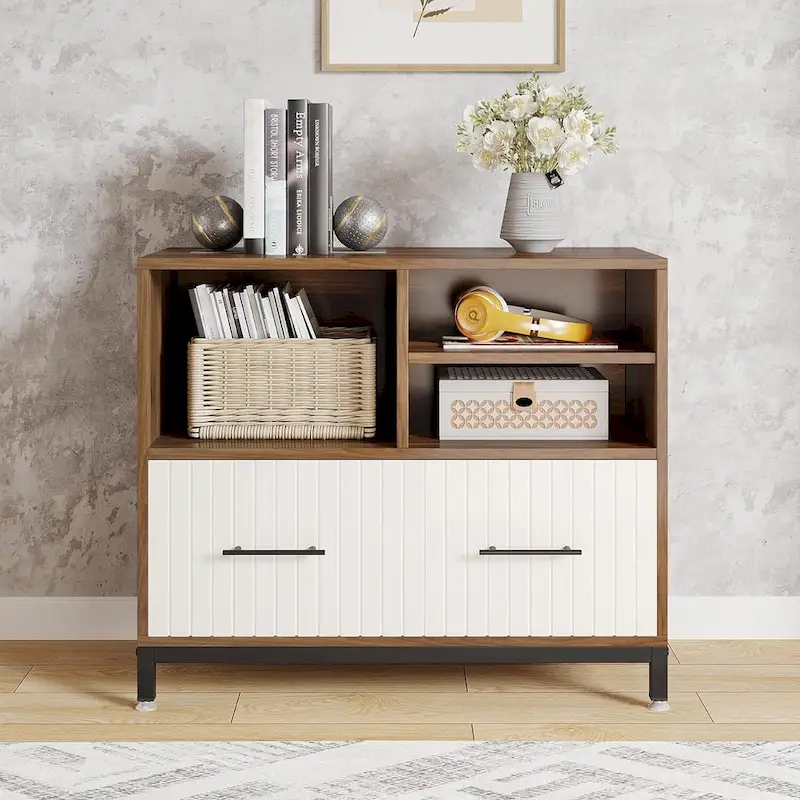 File Cabinet with Drawer – Letter/Legal/A4 Size, Adjustable Hanging Rod