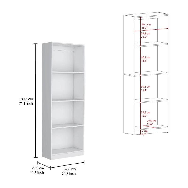 Kenyon Tall 5-Shelf Wide Bookcase Set of 2 - N/A