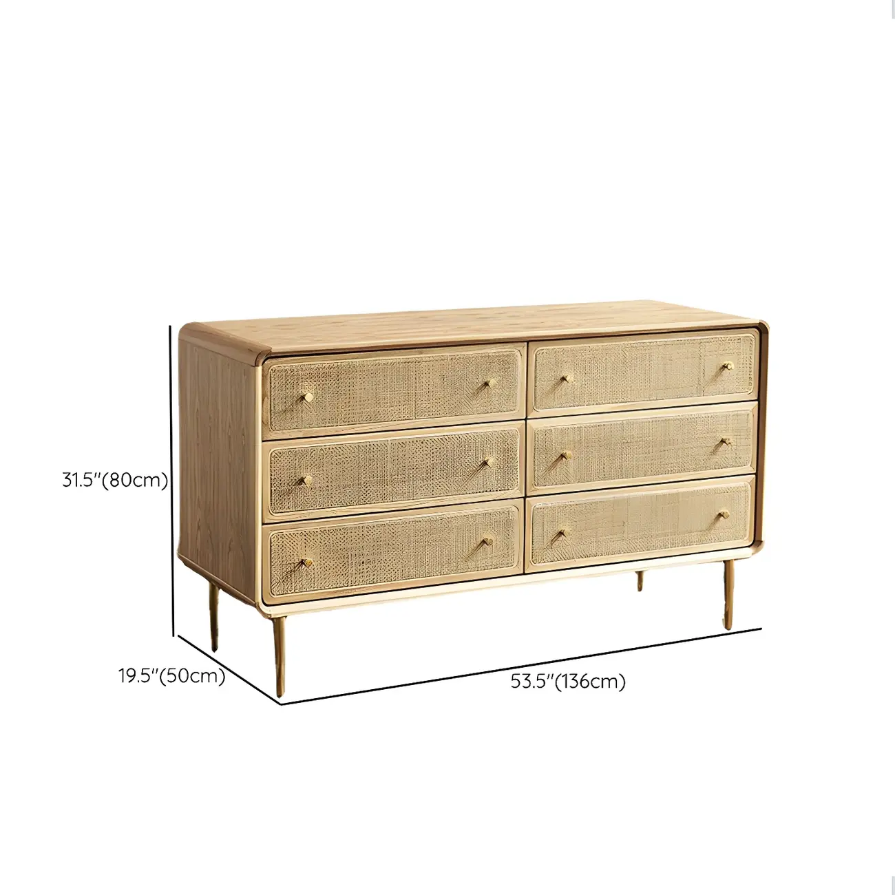 Traditional Natural Wooden Dresser with Drawer