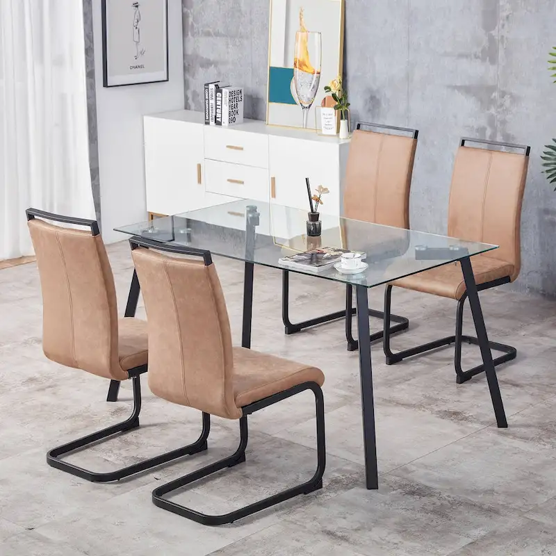 Modern Dining Chairs PU Faux Leather set of 4