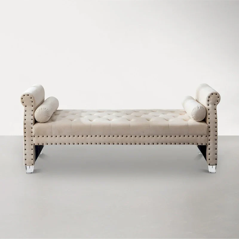 Viggo Rolled Arm Tufted Chaise Lounge