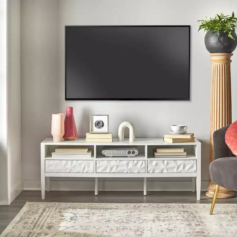 Buylateral Marquise Modern TV Stand for TVs up to 60" White
