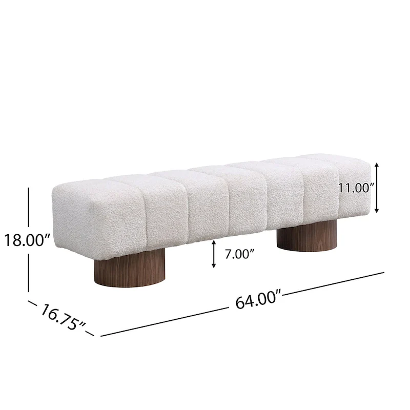 Christopher Knight Home - Daniel Upholstered Dining Bench, No-Assembly Entryway & Bedroom Ottoman with Sturdy Wood Legs