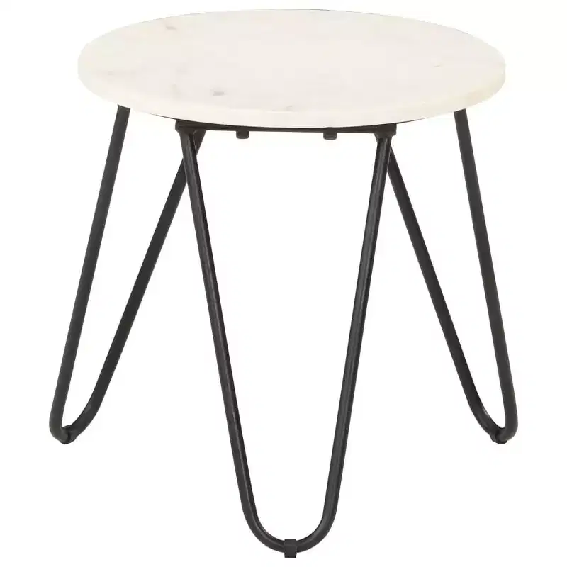 vidaXL Coffee Table End Table Side Sofa Table Real Stone with Marble Texture