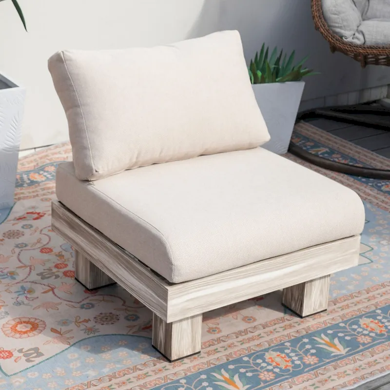 3-piece Outdoor Aluminum Sofa Set with Sponge-filled Cushion and Coffee Table