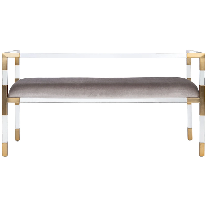SAFAVIEH Couture Shakti Grey Acrylic Bench - 50Wx18Dx26H