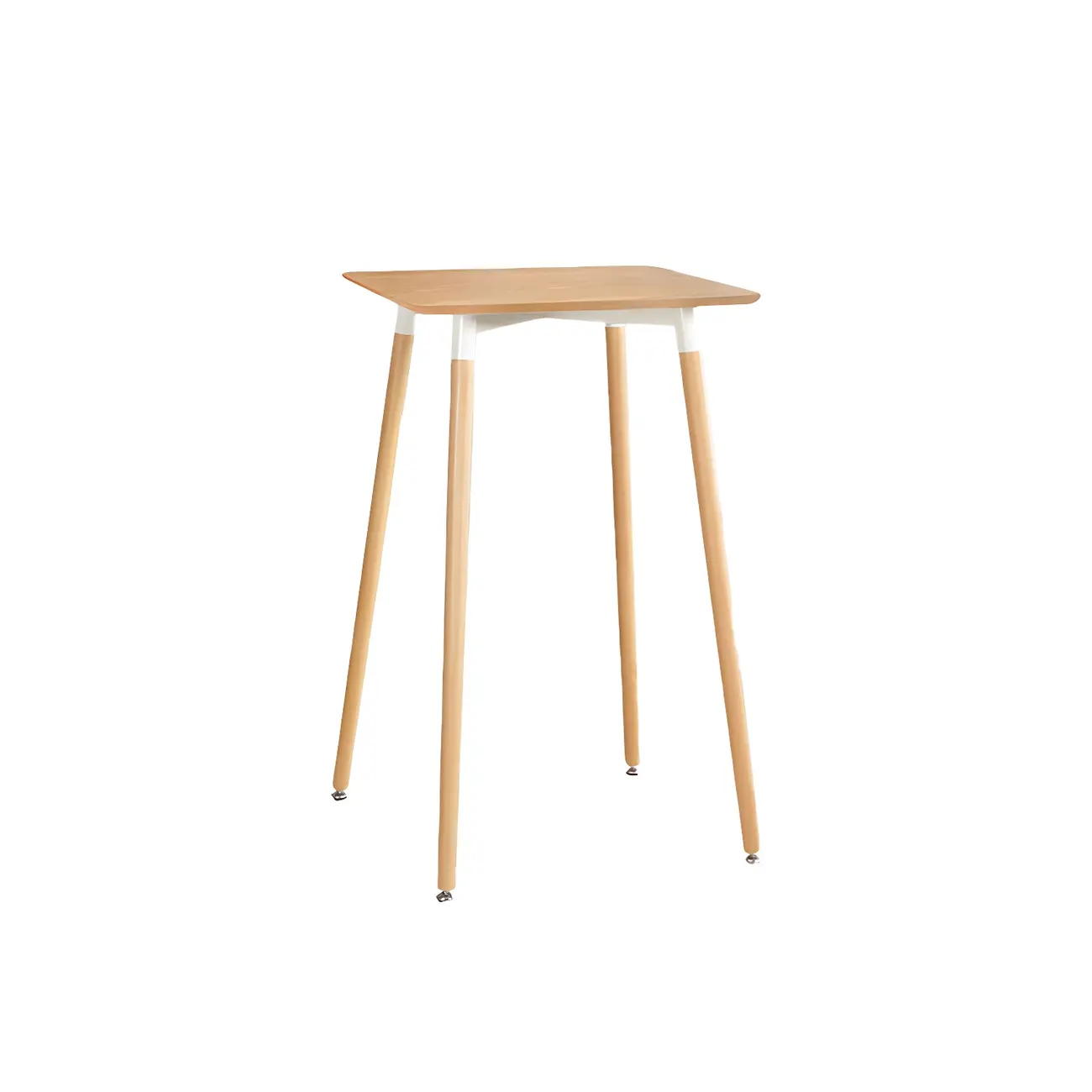 Wooden Natural Finish Square Small Bar Height Table