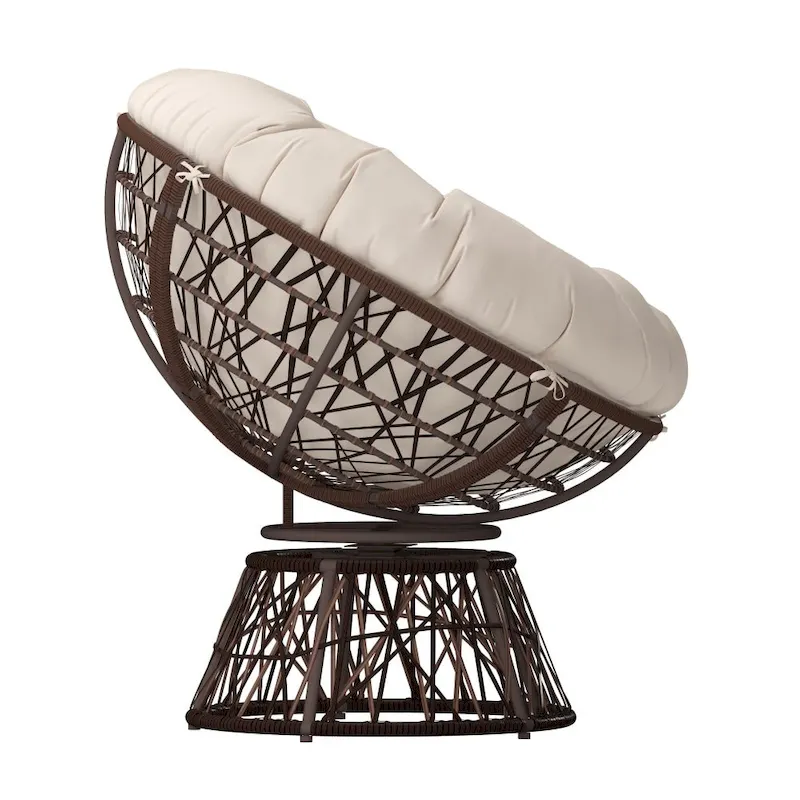 Papasan Swivel Patio Lounge Chair