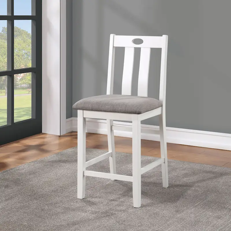 Transitional style white wooden five-piece bar table and chair