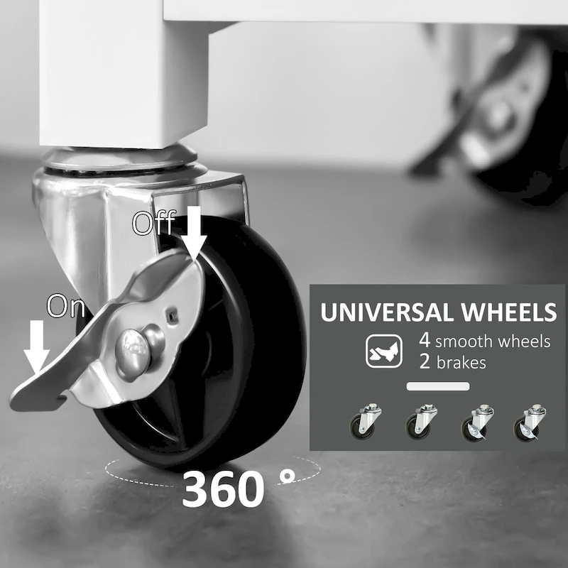 Kitchen Island With Stainless Steel Top(no include stool)