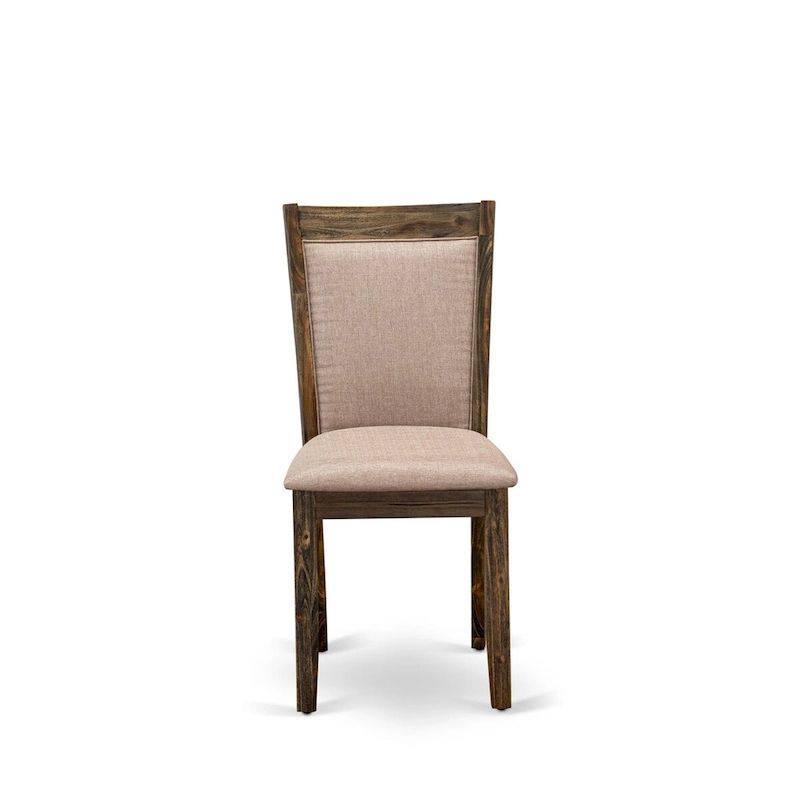 East West Furniture Dining Table Set- a Kitchen Table and Dark Khaki Linen Fabric Chairs, Distressed Jacobean(Pieces Options)