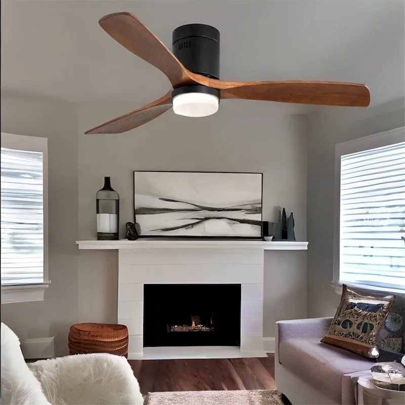Ceiling Fan Light with 3 Wood Noiseless Fan Blade