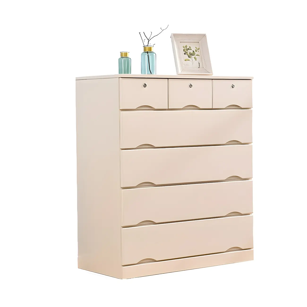 Stylish White Wooden Dressers with Soft Close Drawers