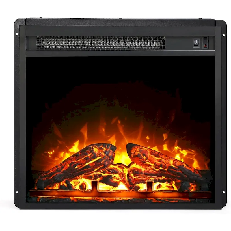 WAMPAT 36 inch 3 Sided Glass Electric Fireplace InsertBlack