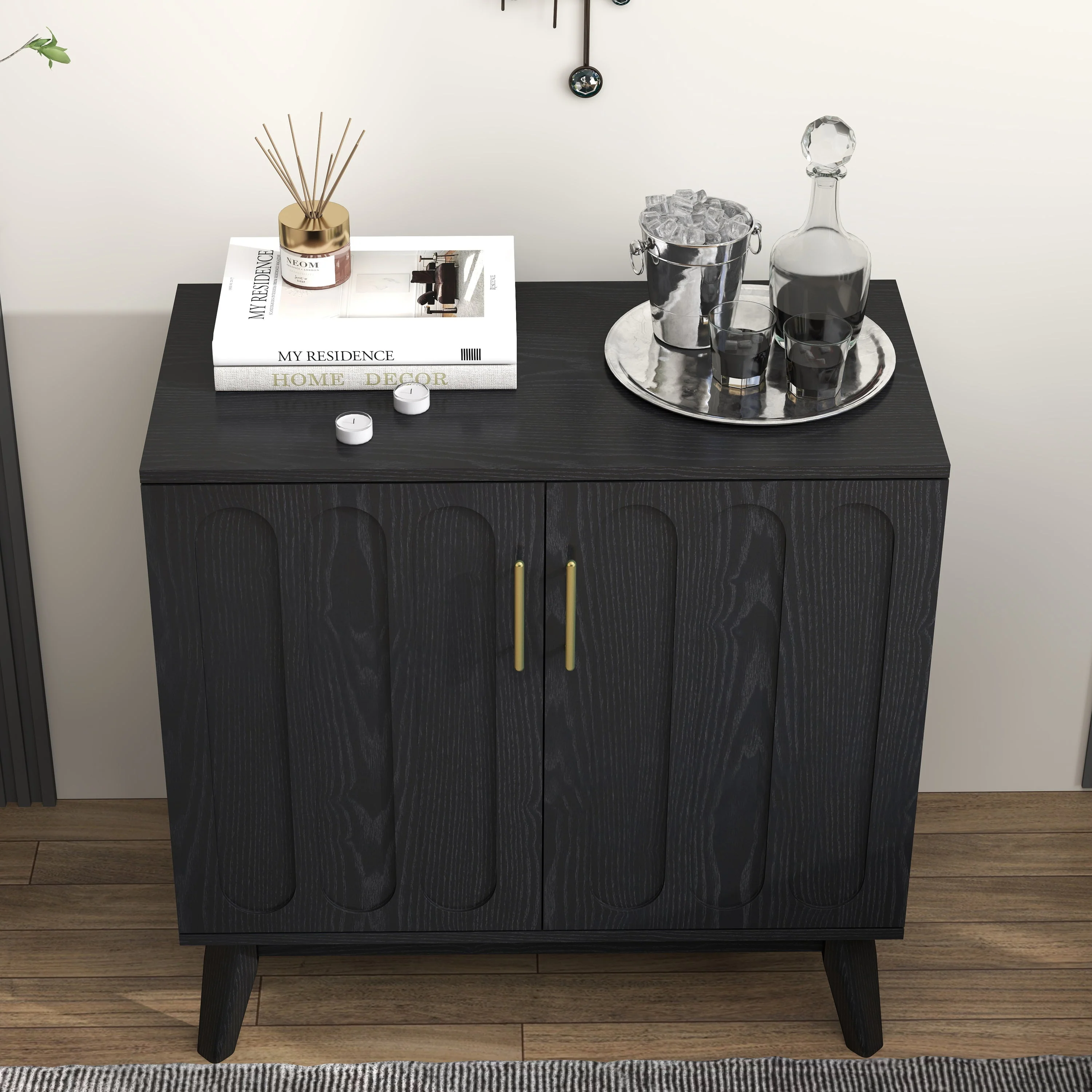 Walker Edison | Mid-Century Modern Fluted Accent Cabinet