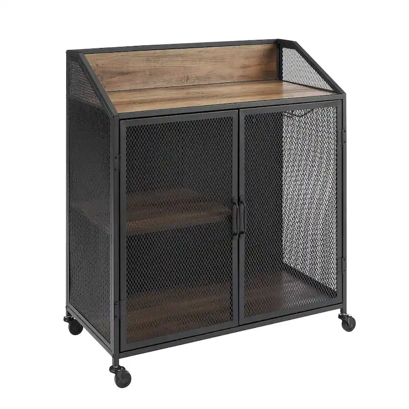 Middlebrook Pierpont Industrial Mesh Bar Cabinet