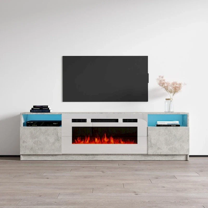 Strick & Bolton Amsden Electric Fireplace TV Stand