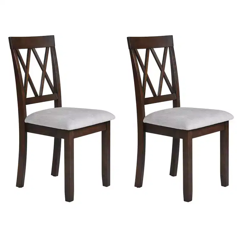 MAYEERTY Dining Room Chairs Set of 2, Upholstered Fabric, Solid Wood Legs