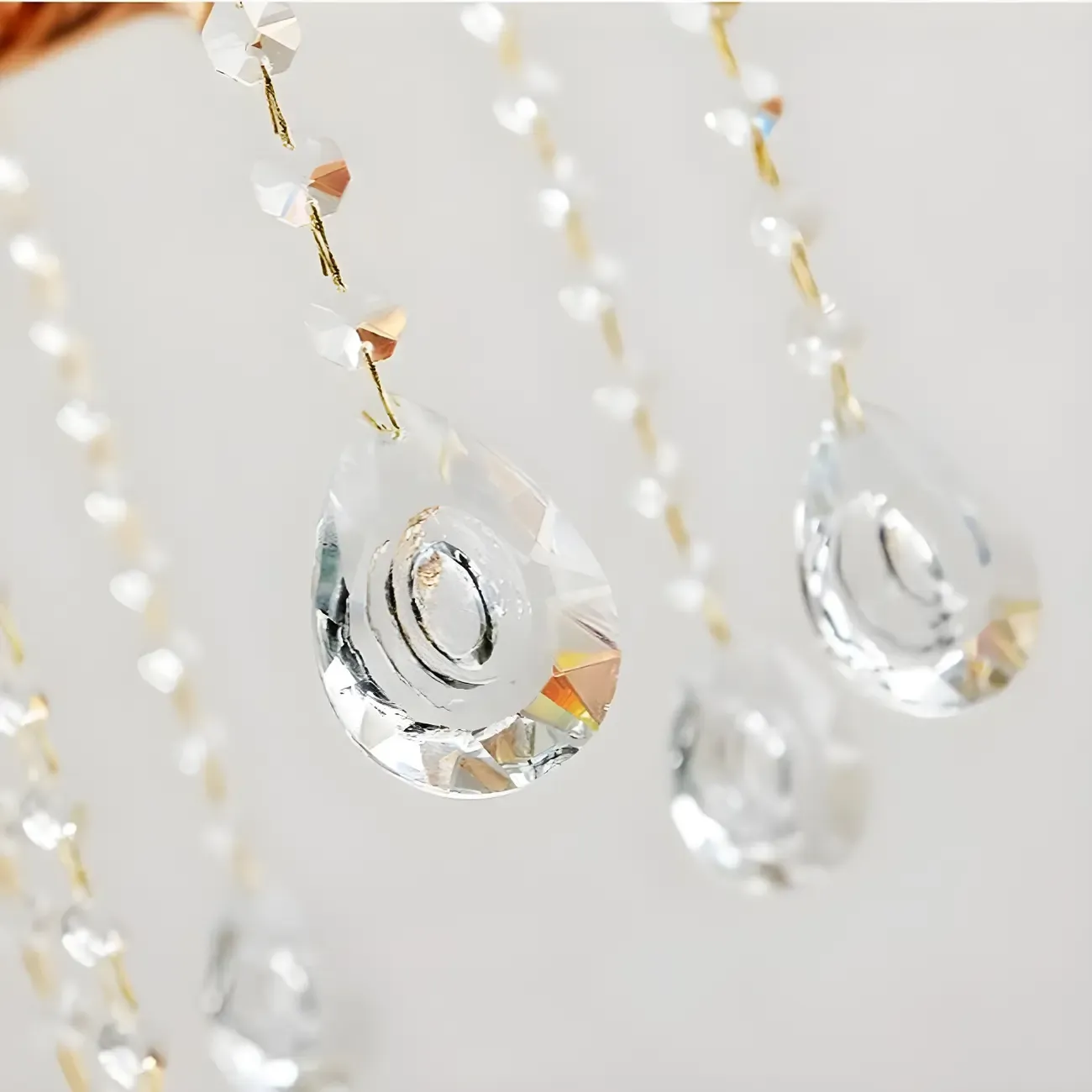 Large Gold Multi-Tier up Light Crystal Pendant Ceiling Chandelier