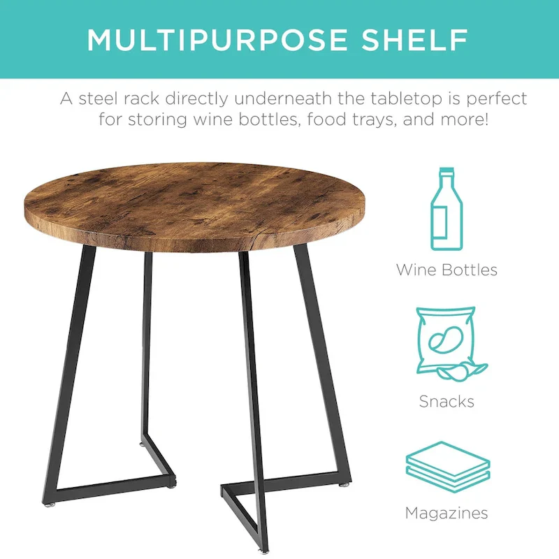 Javlergo 31.5 Round Dining Table Modern Leisure Table with Metal Leg