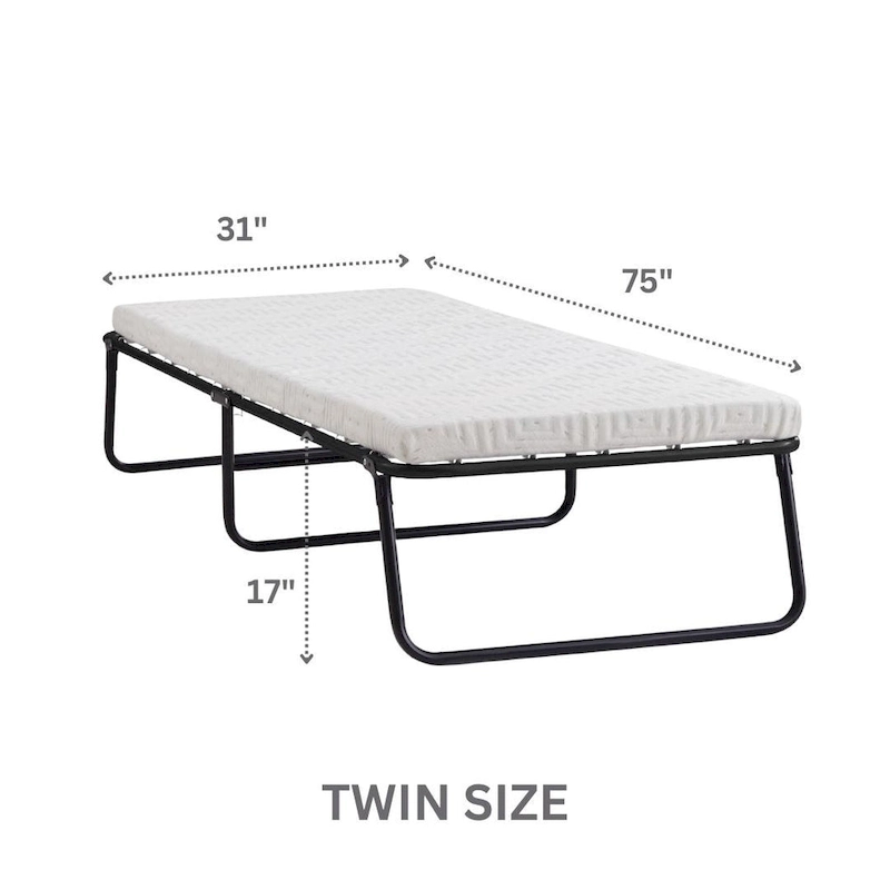 Nautica Home Gellux Cooling Gel Foam Folding Steel Frame Guest Bed