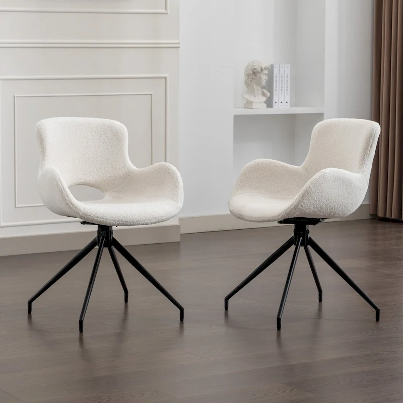 Swivel Dining Accent Chairs Set of 2 - N/A