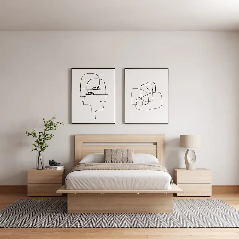 Malibu 4-Piece Bedroom Set with Bed, Headboard, and 2 Nightstands