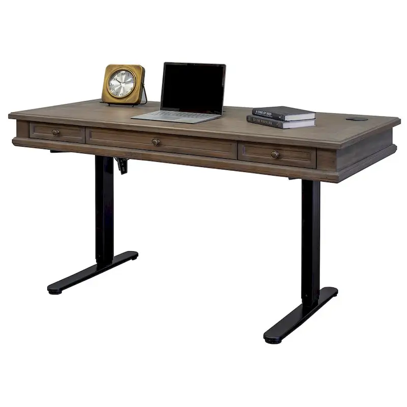 Carson Wood Electronic Sit/Stand Desk, Standing Desk, Gray
