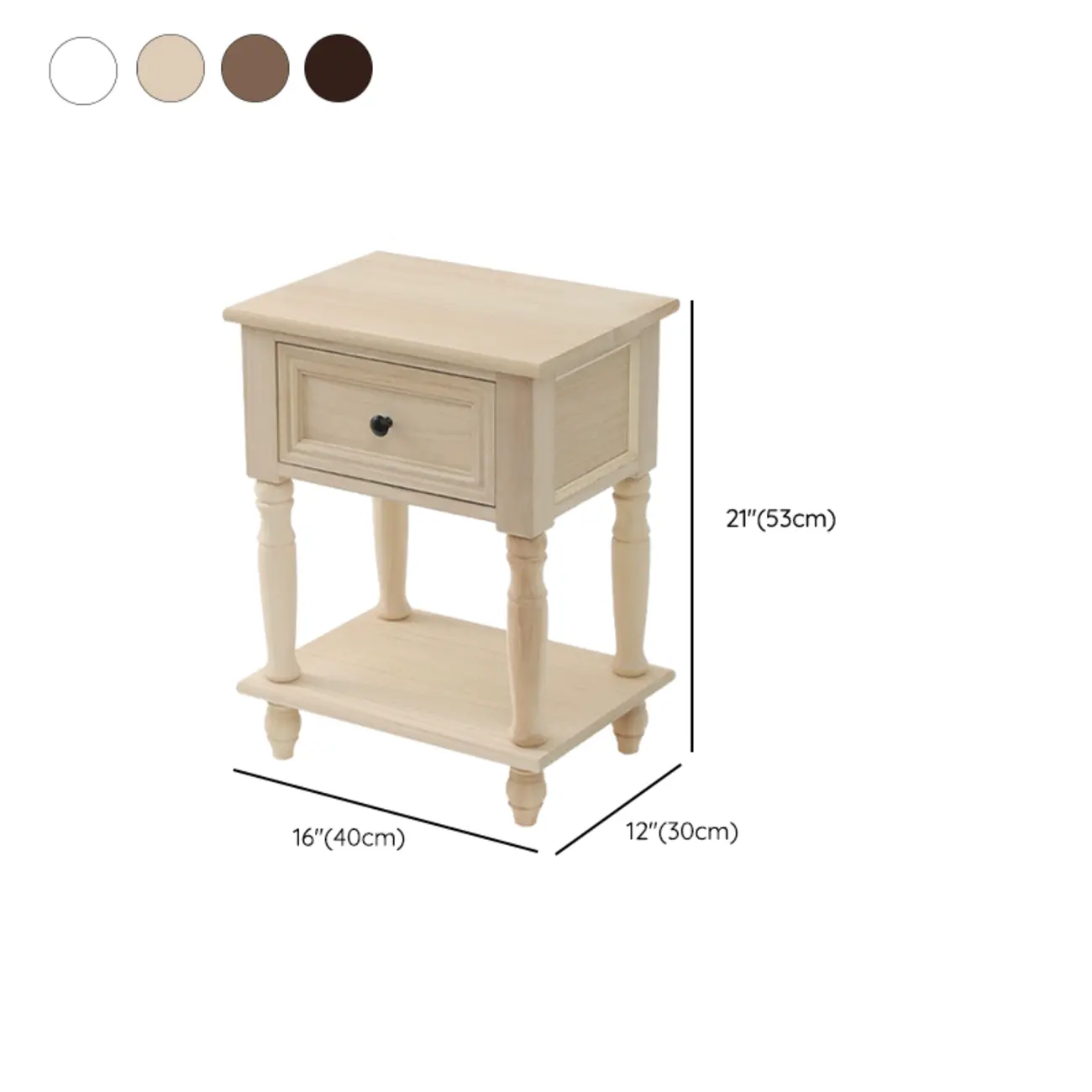 Traditional Wood Nightstand with Drawers
