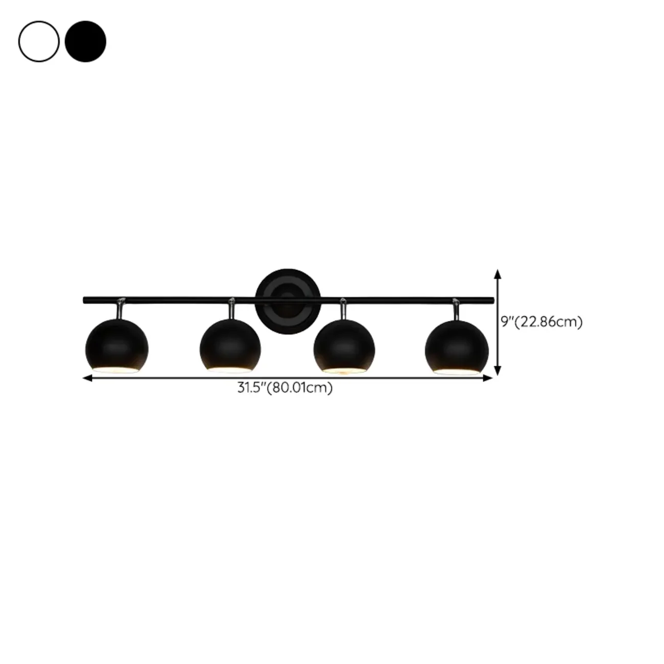 Adjustable Modern Linear Iron Globe Track Wall Sconce