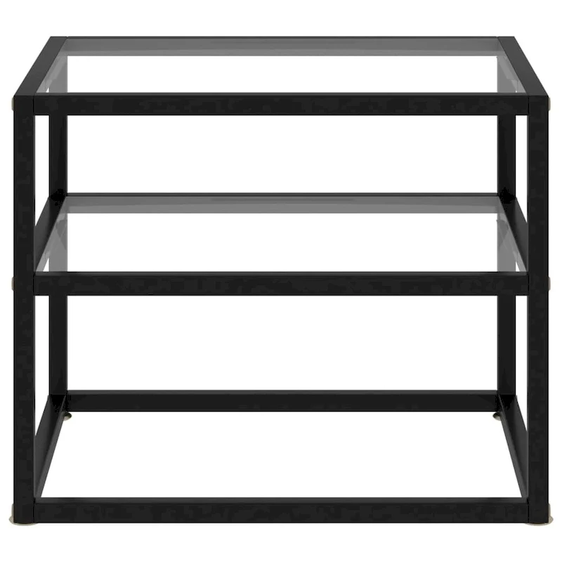 Console Table Transparent Black, Glass Top, 19.7