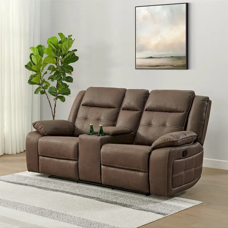Lesley 2-Piece Living Room Reclining Set, Brown