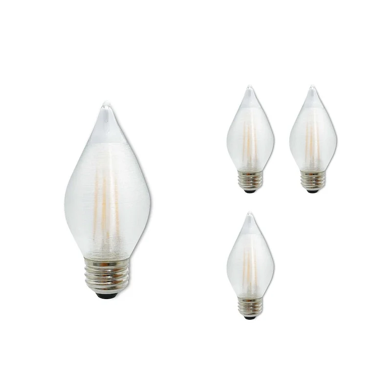 Bulbrite Spunlite Pack of (4) 4 Watt Dimmable C15 LED Filament Light Bulb with Satin Glass Finish and Medium (E26) Base