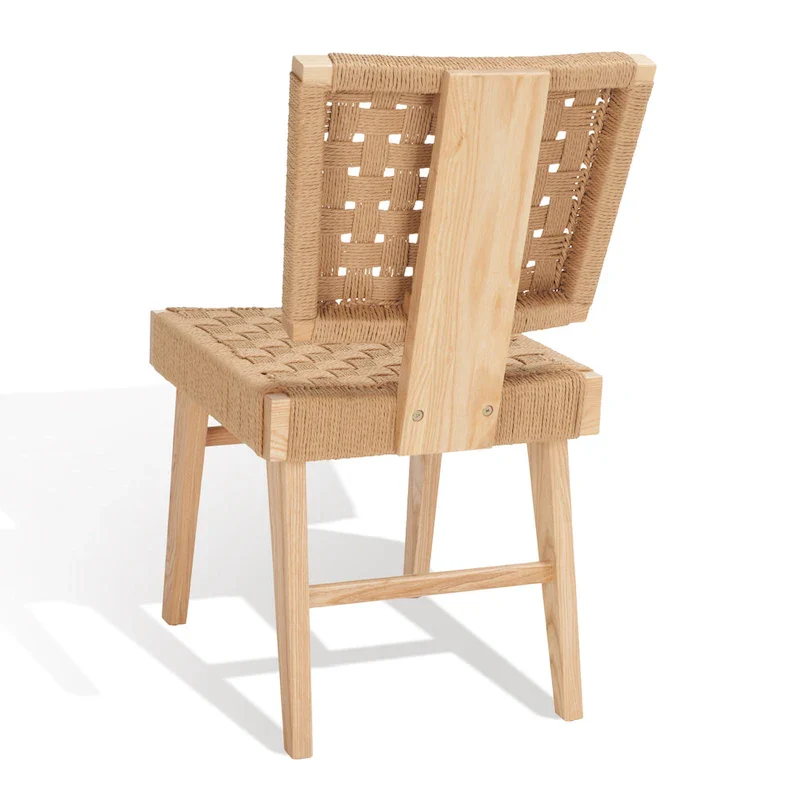 Woven Dining Chair Set of 2 - Natural Rattan Armless