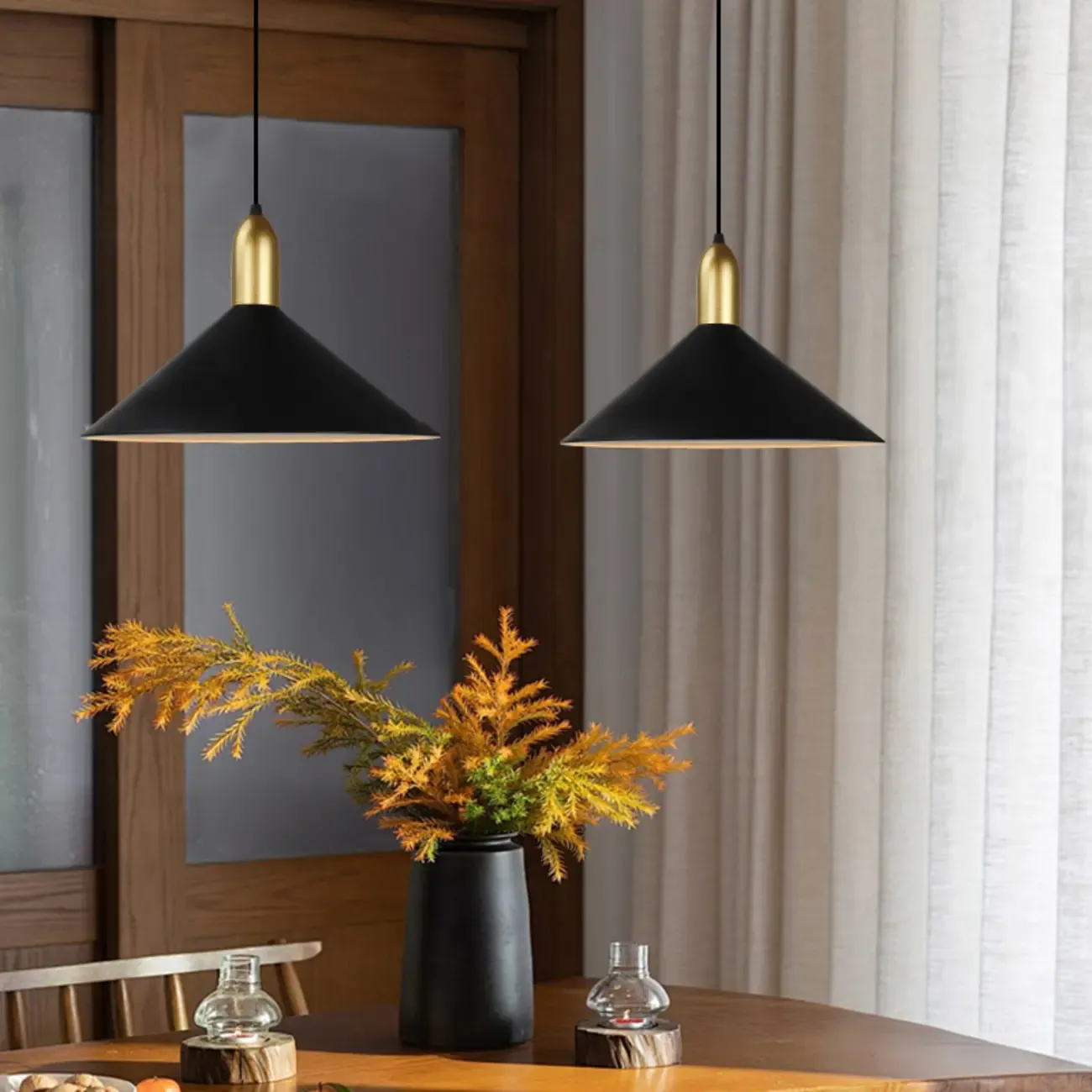 Industrial Adjustable Metal Cone Pendant Light for Indoor