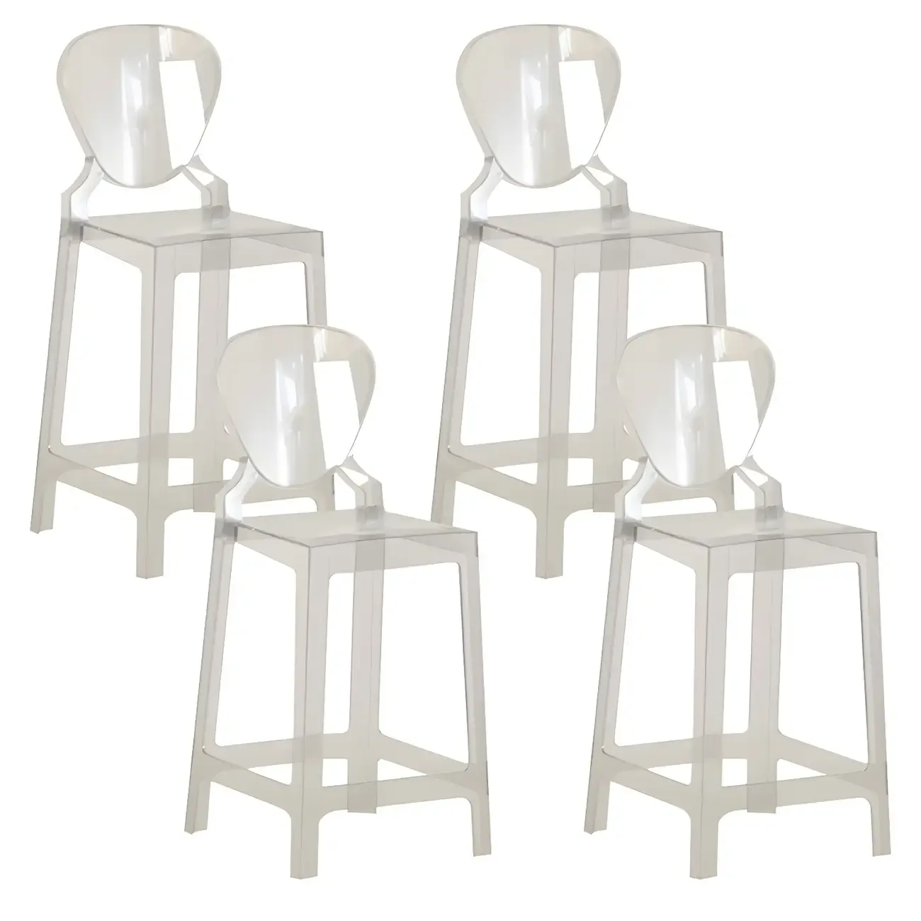 Modern Acrylic Smooth Elegant Circular Backrest Bar Stool