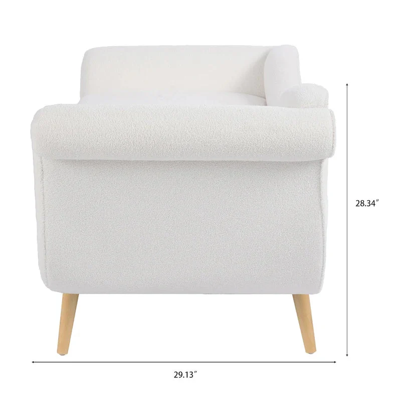 Upholstered Chaise Lounge with Scroll Arm and Wave Back