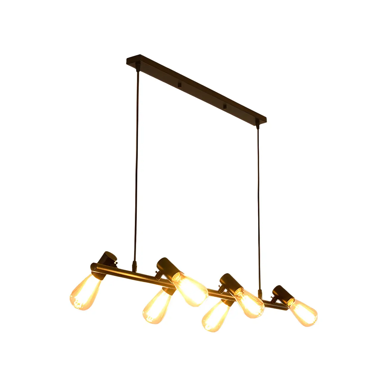 Industrial Black Multi-Light Cluster Pendant Light