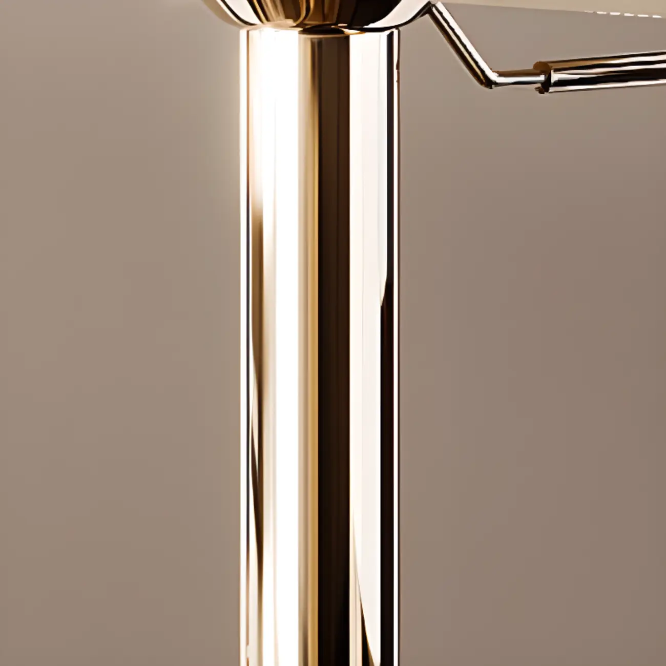 Luxury Adjustable Height Leather Bar Stool Gold Pedestal