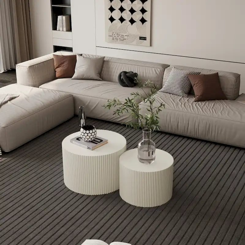 Wave Stripe Nesting Coffee Table Set for Living Room,Bedroom